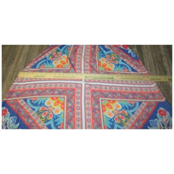 Flying Tomato Long Dress Size Small Floral Short Sleeves Multicolored Boho - Picture 7 of 11